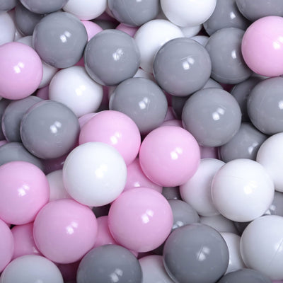 MeowBab 35 x 11.5" Baby Foam Ball Pit w/ 200 Balls, Pastel Pink/Gray (Open Box)