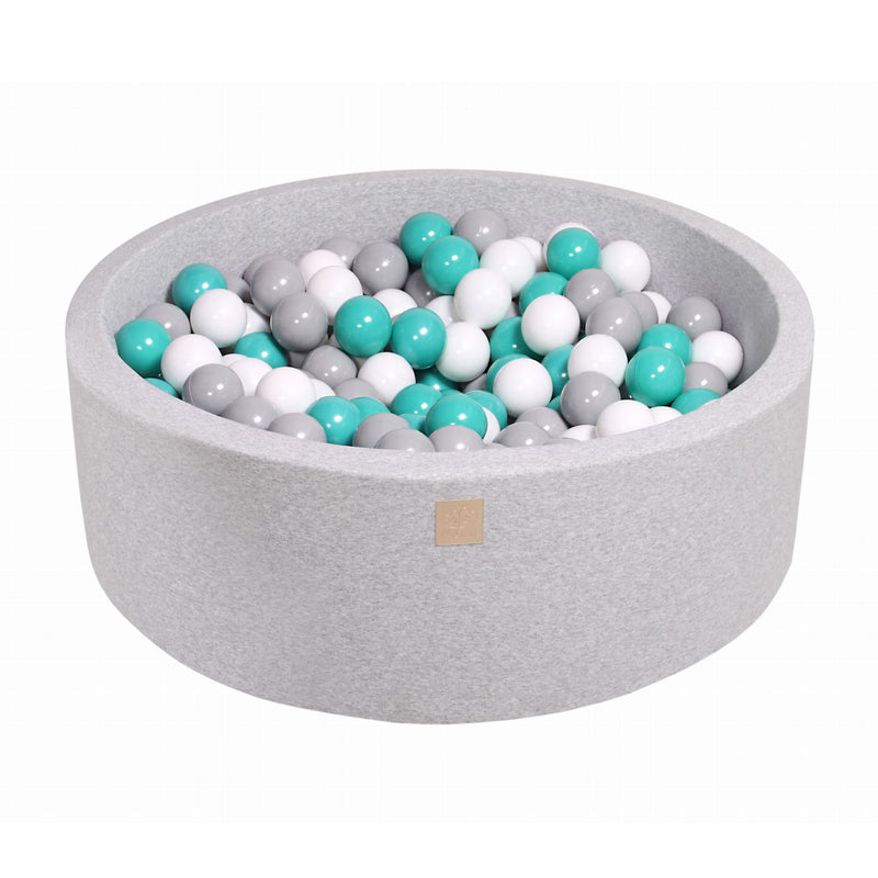 MeowBaby Round 35 x 11.5"Foam Ball Pit with 200 Balls, Turquoise/Gray (Open Box)