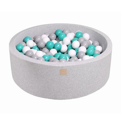 MeowBaby 35 x 11.5 Inch Baby Foam Ball Pit w/200 Balls, Turquoise/Gray(Open Box)