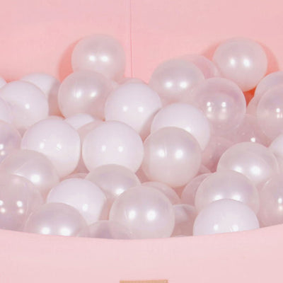 MeowBaby Round 35 x 11.5 Inch Baby Foam Ball Pit w/ 200 Balls, Light Pink/Pearl - VMInnovations