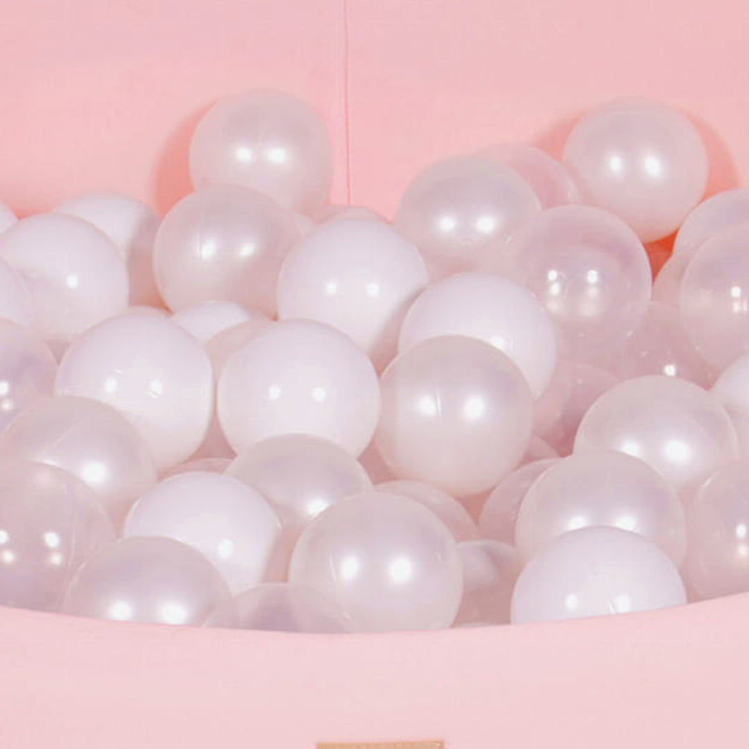 MeowBaby Round 35" x 11.5" Foam Ball Pit w/ 200 Balls, Light Pink/Pearl (Used) - VMInnovations