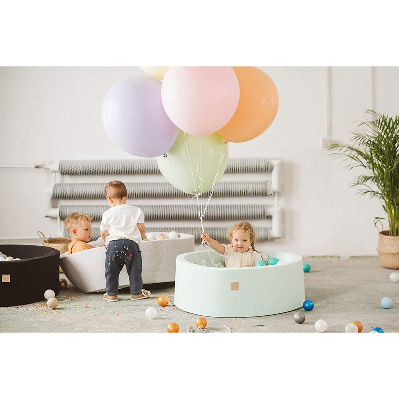 MeowBaby Round 35 x 11.5"Foam Ball Pit with 200 Balls, Turquoise/Gray (Open Box)