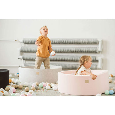 MeowBab 35 x 11.5" Baby Foam Ball Pit w/ 200 Balls, Pastel Pink/Gray (Open Box)