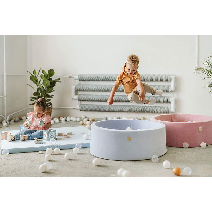 Round 35 x 11.5 Inch Baby Foam Ball Pit with 200 Balls, Turquoise/Gray (Used) - VMInnovations