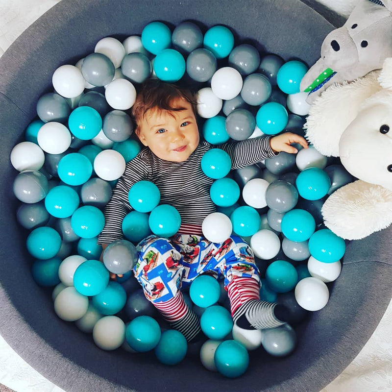 MeowBaby Round 35x11.5In Baby Foam Ball Pit with 200 2.75 Inch Balls (Open Box)