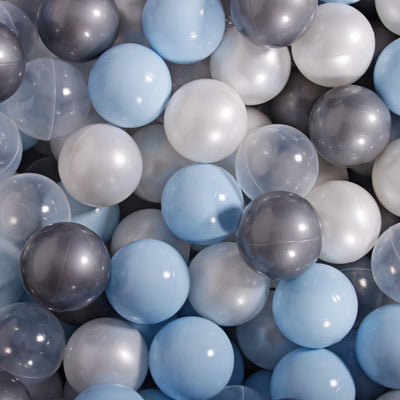 MeowBaby Round 35 x 11.5" Foam Ball Pit w/ 200 Balls, Blue/Transparent(Open Box)