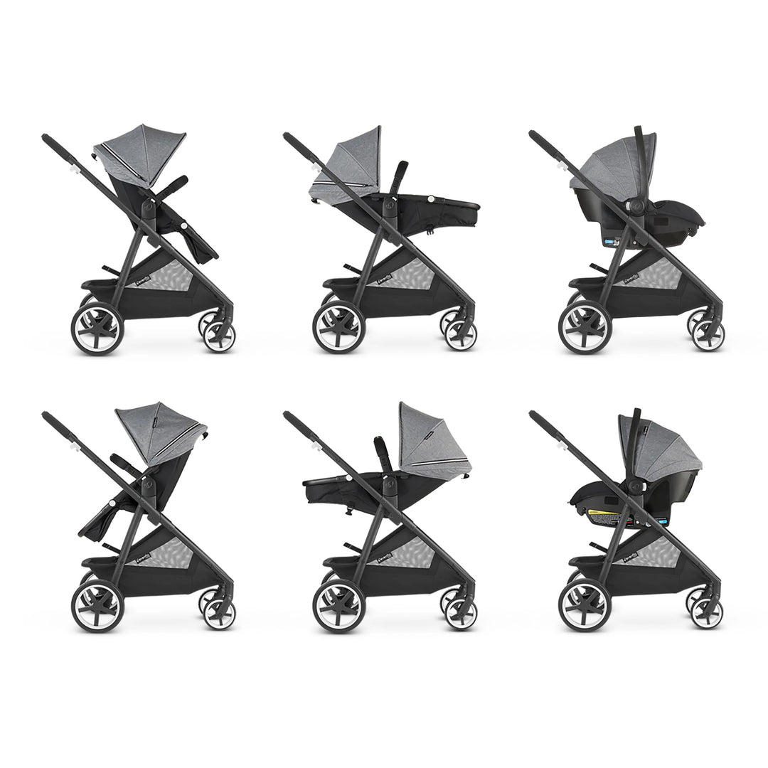 Evenflo Gold Shyft Travel System Stroller w/ SecureMax Car Seat, Moonstone Grey - VMInnovations