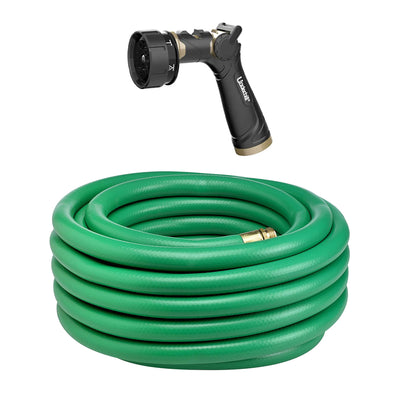 Underhill Ultramax Green 50' Garden Hose w/ Proline Master Gold 7 Spray Nozzle