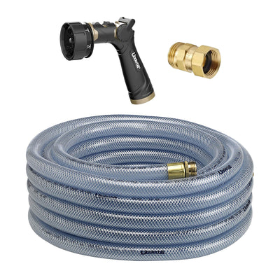 Underhill Twist-Ease Kink Eliminator + 7 Spray Nozzle + UltraMax Garden Hose