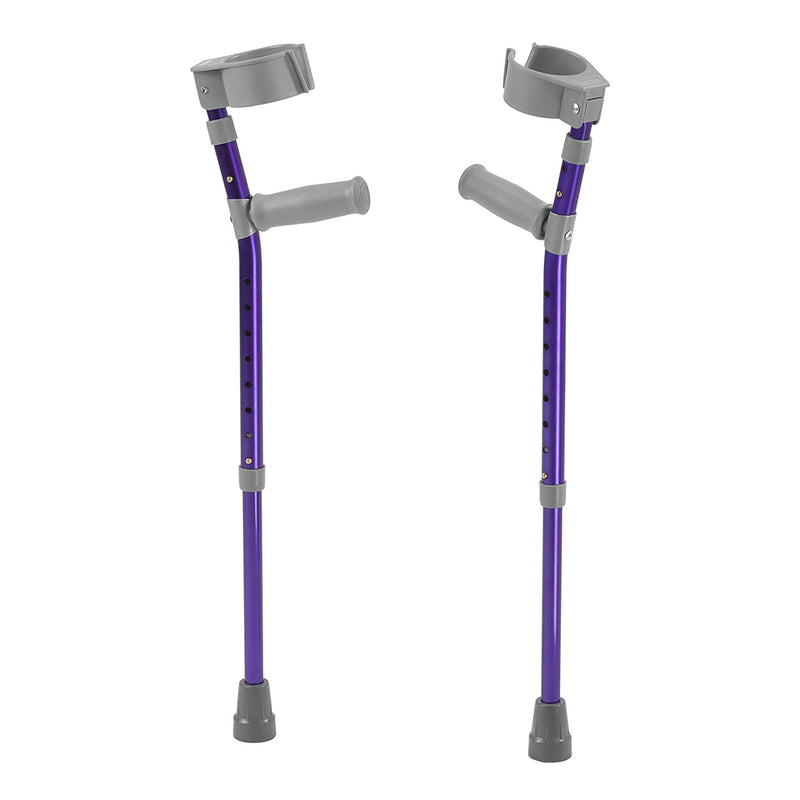 Drive Medical Pediatric Forearm Crutch Pair w/Cuffs for Walking, Medium (Purple)