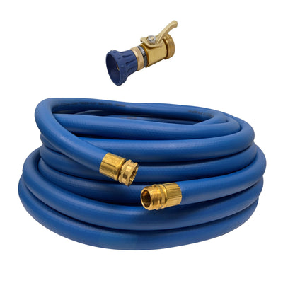 Underhill Ultramax 75' Garden Hose, Blue & Precision Cloudburst Hose End Nozzle