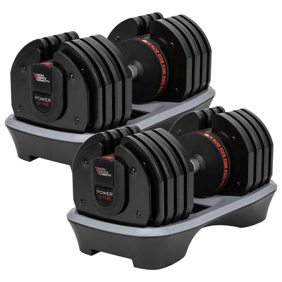 Nonzero Gravity PowerDyne Adjustable Dumbbell Weights, 80 Pounds, Coal (2 Pack)
