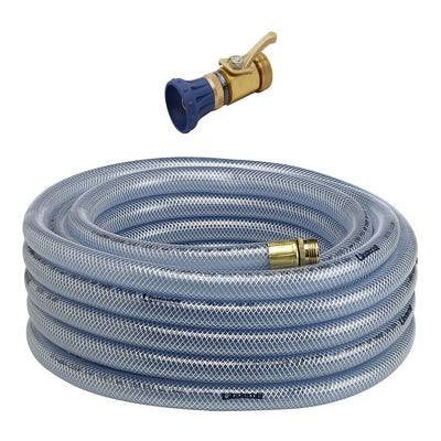 Underhill Ultramax 100' Clear Garden Hose & Precision Cloudburst Hose End Nozzle