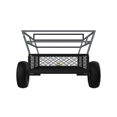 Gorilla 1400lb Steel ATV Trailer Garden Cart w/Removable Sides & 3-in-1 Tailgate