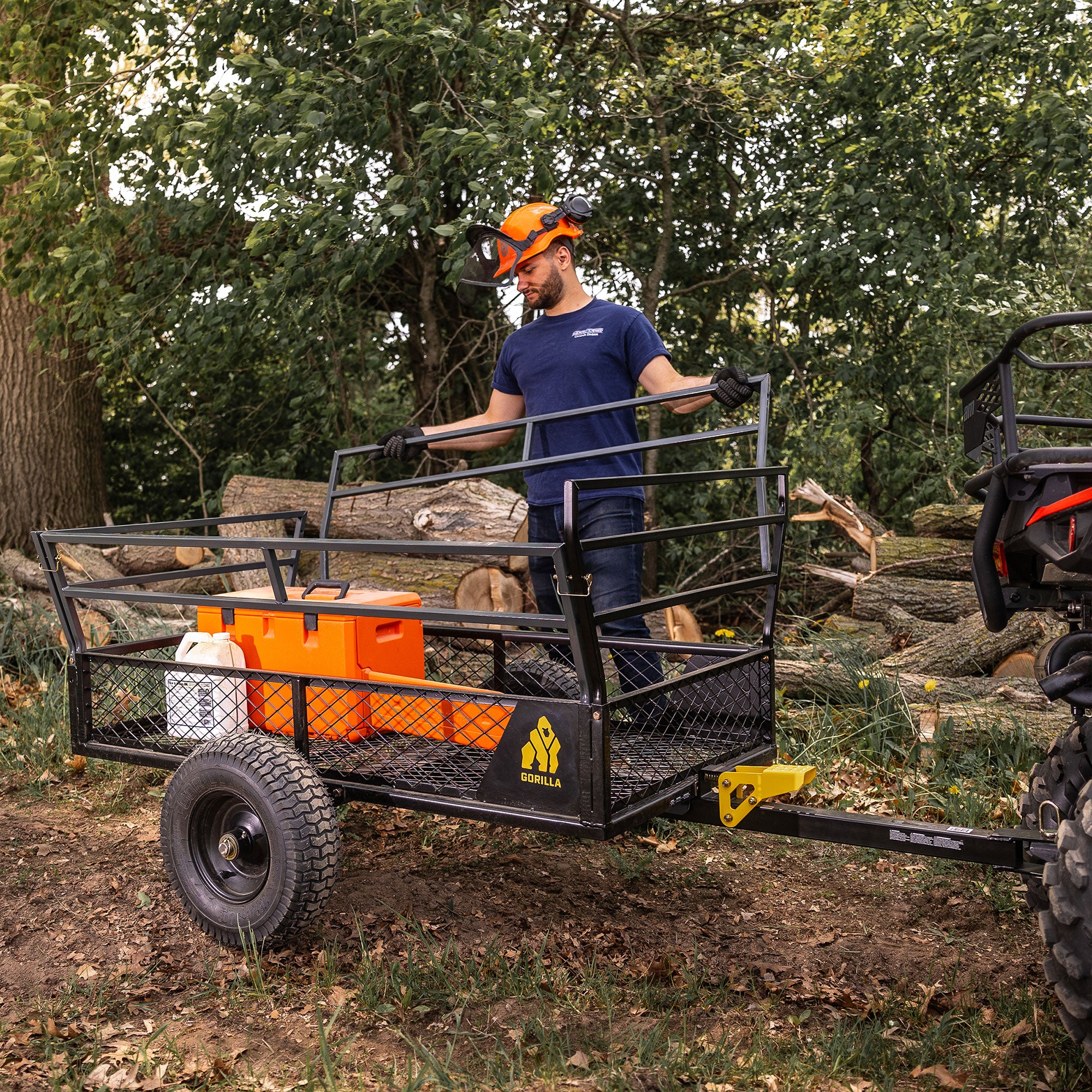 Gorilla 1400lb Steel ATV Trailer w/Removable Sides & 3-in-1 Tailgate (Open Box) - VMInnovations