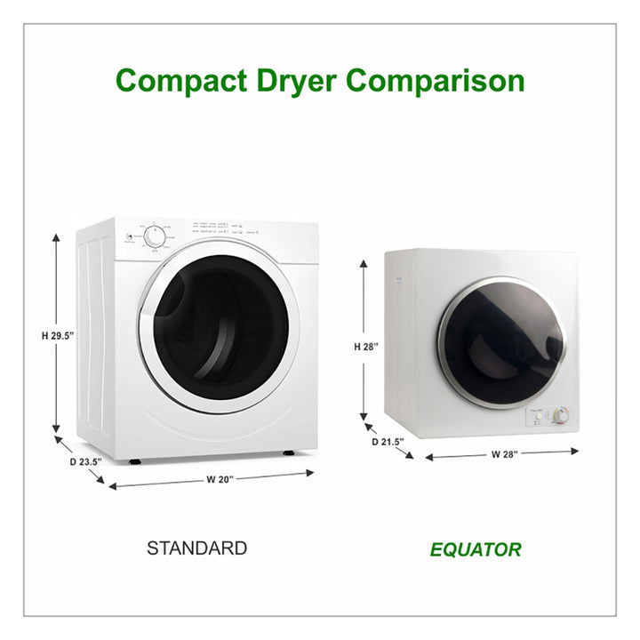 Equator Advanced Supplies 110V Compact Front Load Dryer, White (For Parts) - VMInnovations