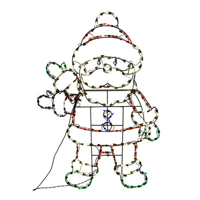 ProductWorks Pro Line Animated Christmas Display Set w/ 60" Snowman & 48" Santa