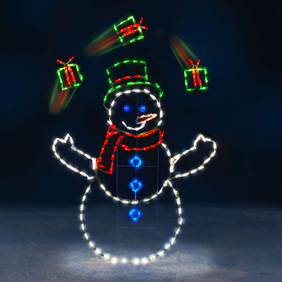 ProductWorks Pro Line Animated Christmas Display Set w/ 60" Snowman & 48" Santa