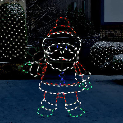 ProductWorks Pro Line Animated Christmas Display Set w/ 60" Snowman & 48" Santa