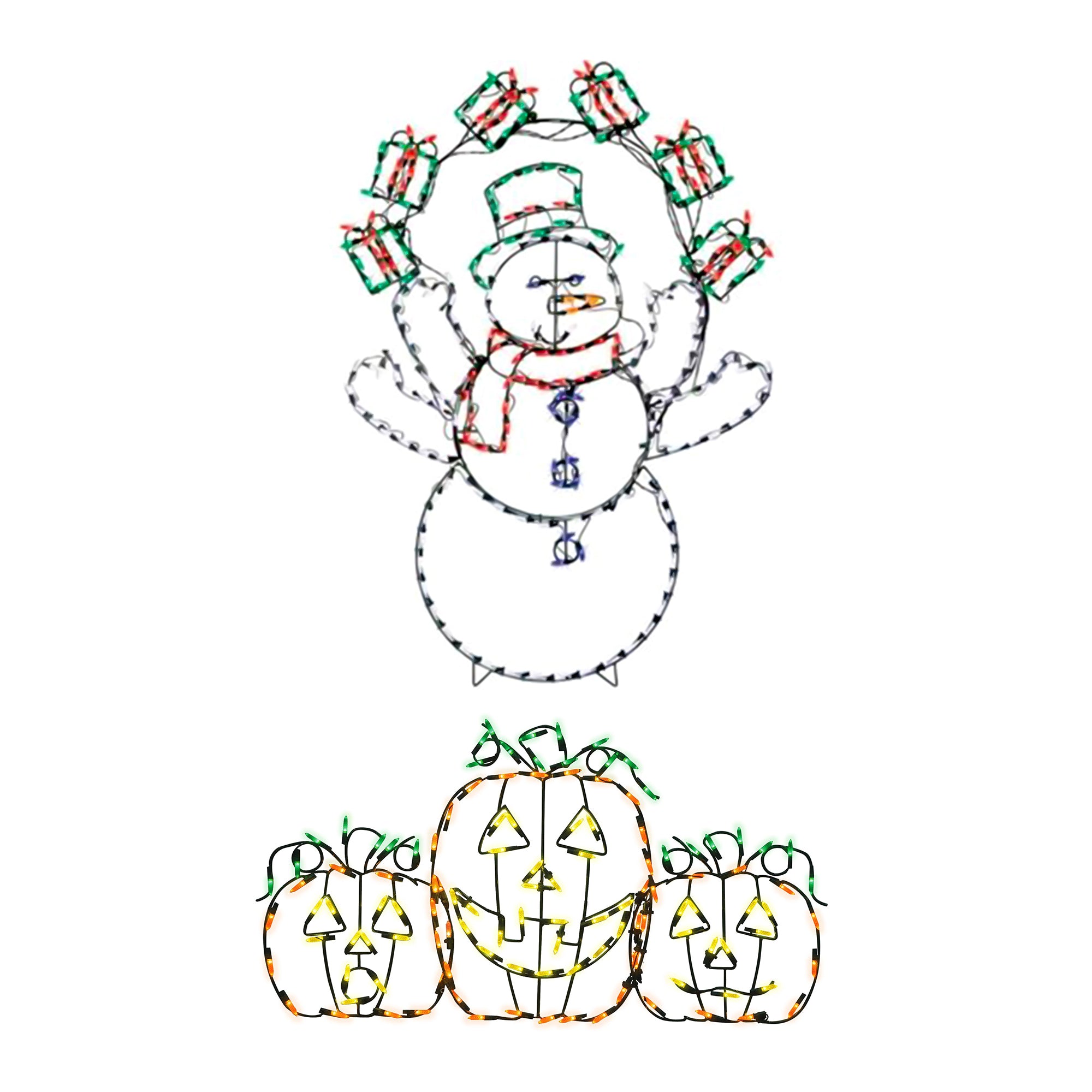 ProductWorks Pro Line Holiday Display Set w/ Juggling Snowman & Jack-O-Lanterns - VMInnovations