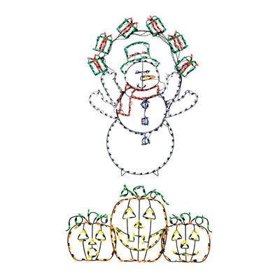 ProductWorks Pro Line Holiday Display Set w/ Juggling Snowman & Jack-O-Lanterns - VMInnovations