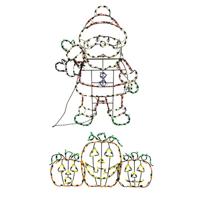 ProductWorks Pro Line Holiday Display Set w/ Waving Santa & Jack-O-Lanterns