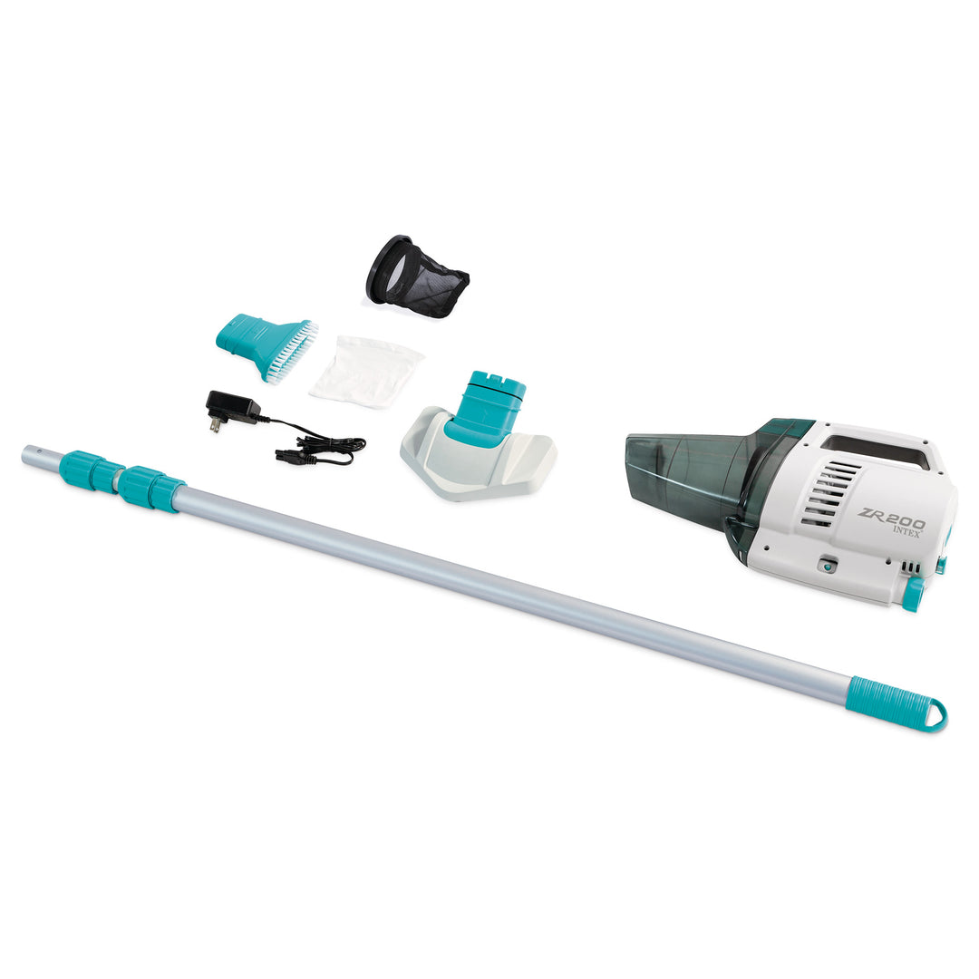 Intex ZR200 Rechargeable Cordless Telescoping Pool Vacuum w 2 Brush Heads (Used) - VMInnovations