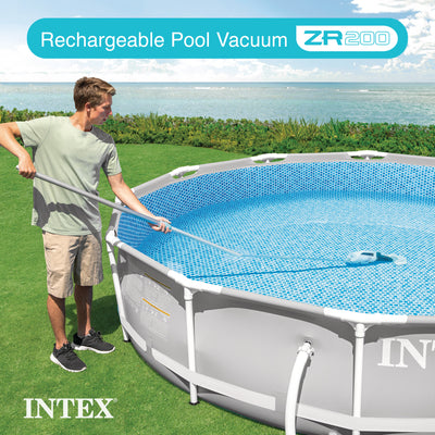 Intex ZR200 Rechargeable Cordless Telescoping Pool Vacuum w 2 Brush Heads (Used)