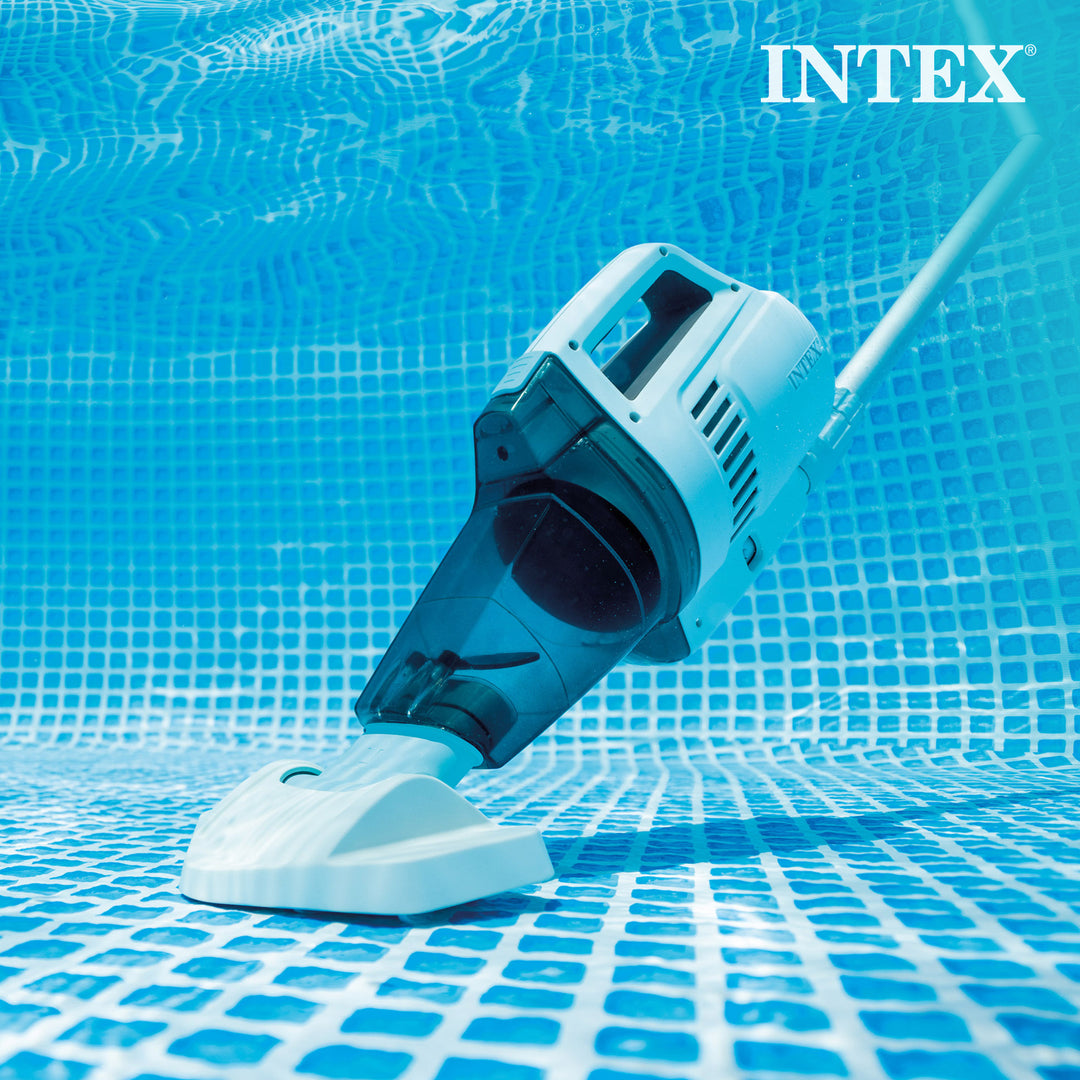 Intex ZR200 Rechargeable Cordless Telescoping Pool Vacuum with 2 Brush Heads