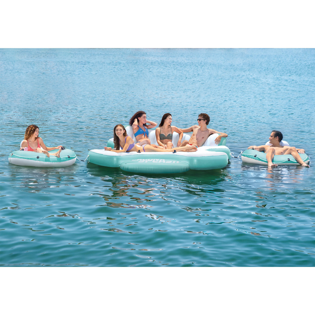 Intex Laguna Splash Island Water Raft with 2 Detachable Lounge Tubes (For Parts)