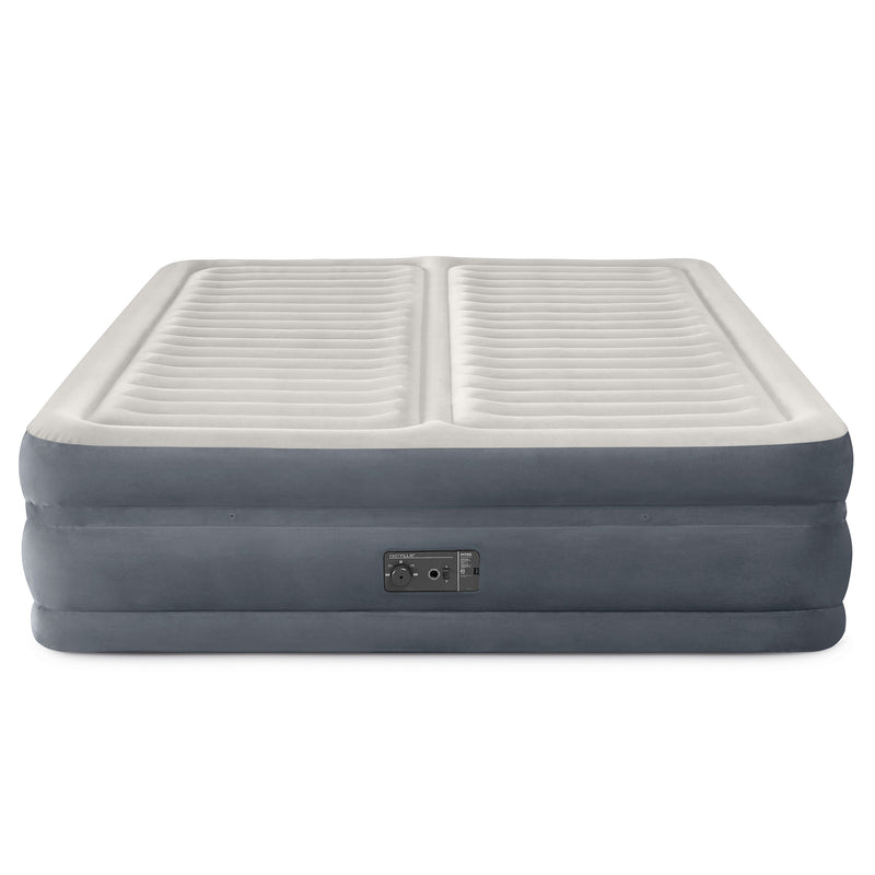 Intex 64953E Deluxe Dual Zone 22" King Sized Air Mattress with Built In Air Pump