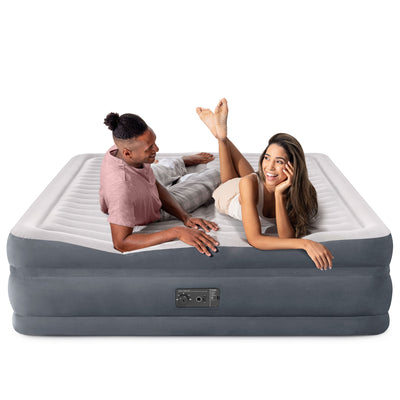 Intex 64953E Deluxe Dual Zone 22" King Air Mattress w/ Built In Air Pump (Used)