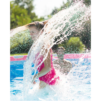 Intex 86" x 23" Rectangular Frame Above Ground Swimming Pool, Pink (Damaged)