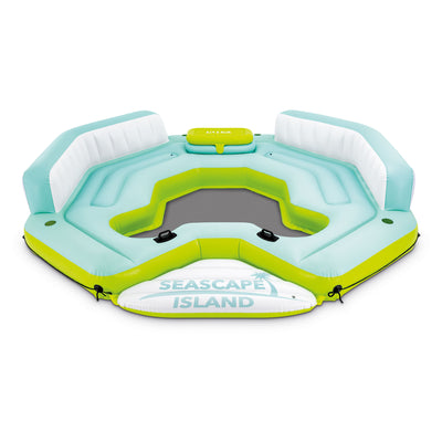 Intex Seascape Island Inflatable Water Lounge w Built In Cooler & Backrest(Used)