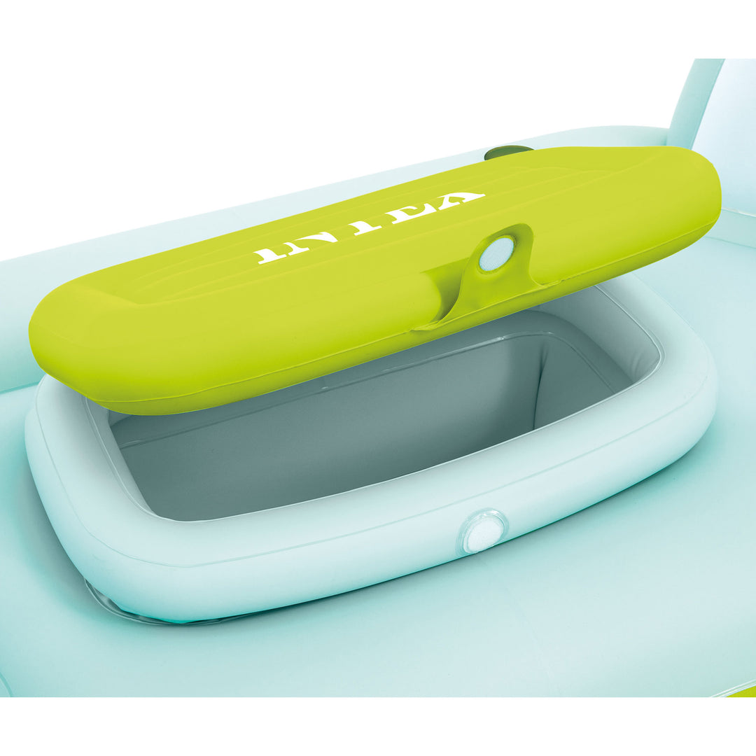 Intex Seascape Island Inflatable Water Lounge w Built In Cooler & Backrest(Used)