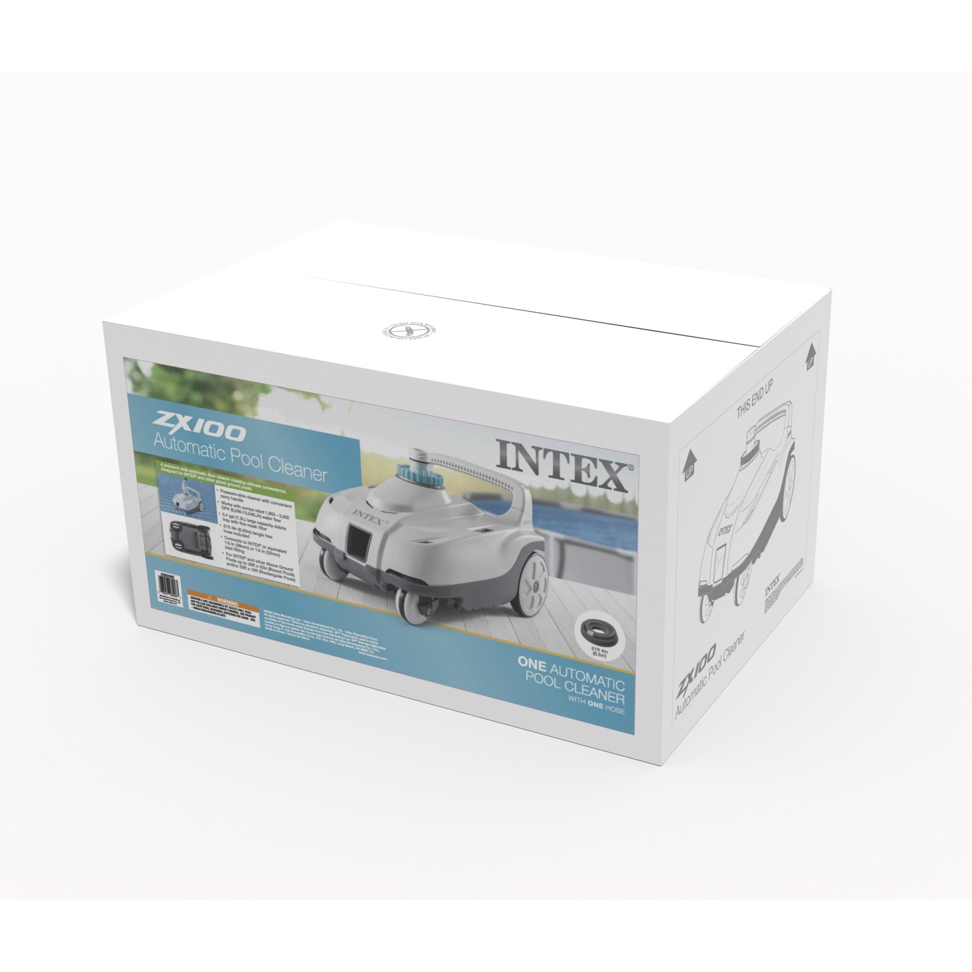Intex ZX100 Automatic Pressure Side Swimming Pool Cleaner w/Hose & Converter