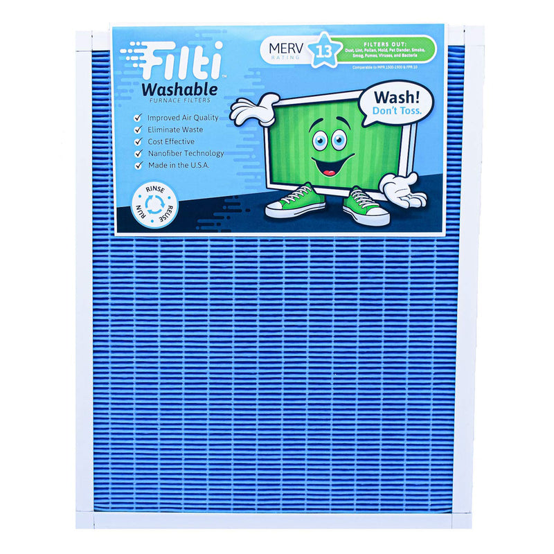 Filtri Washable Home HVAC 16 x 25 x 1 MERV 13 Replacement Furnace Air Filter