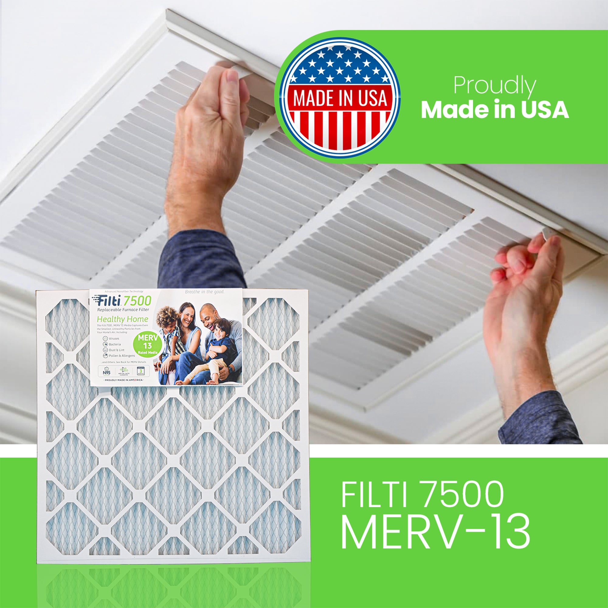 Pleated Home HVAC Furnace 16 x 25 x 2 MERV 13 Air Filter (4 Pack) (Open Box) - VMInnovations