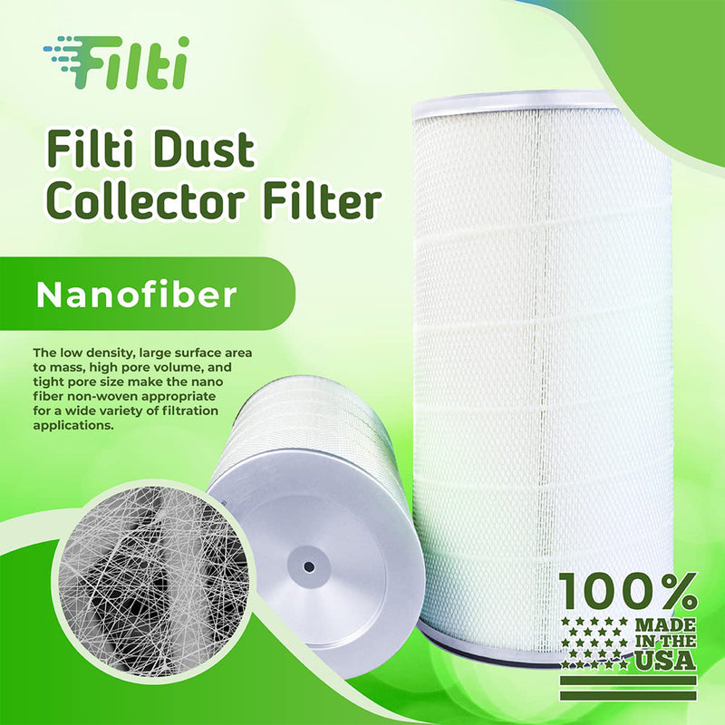 Filti Nanofiber MERV 15 Replacement 12.75 x 8.38 x 26 Dust Collection Air Filter