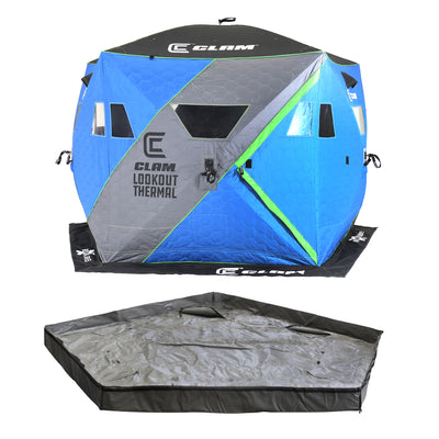 Clam X500 Insulated Thermal Tent Shelter & Removable Floor for Ice Fishing Tents