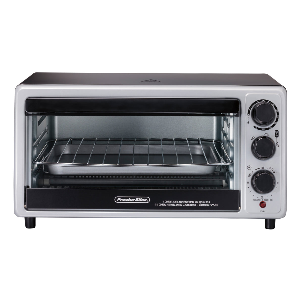 Hamilton Beach Proctor Silex 6 Slice Capacity Countertop Toaster Oven, Silver - VMInnovations