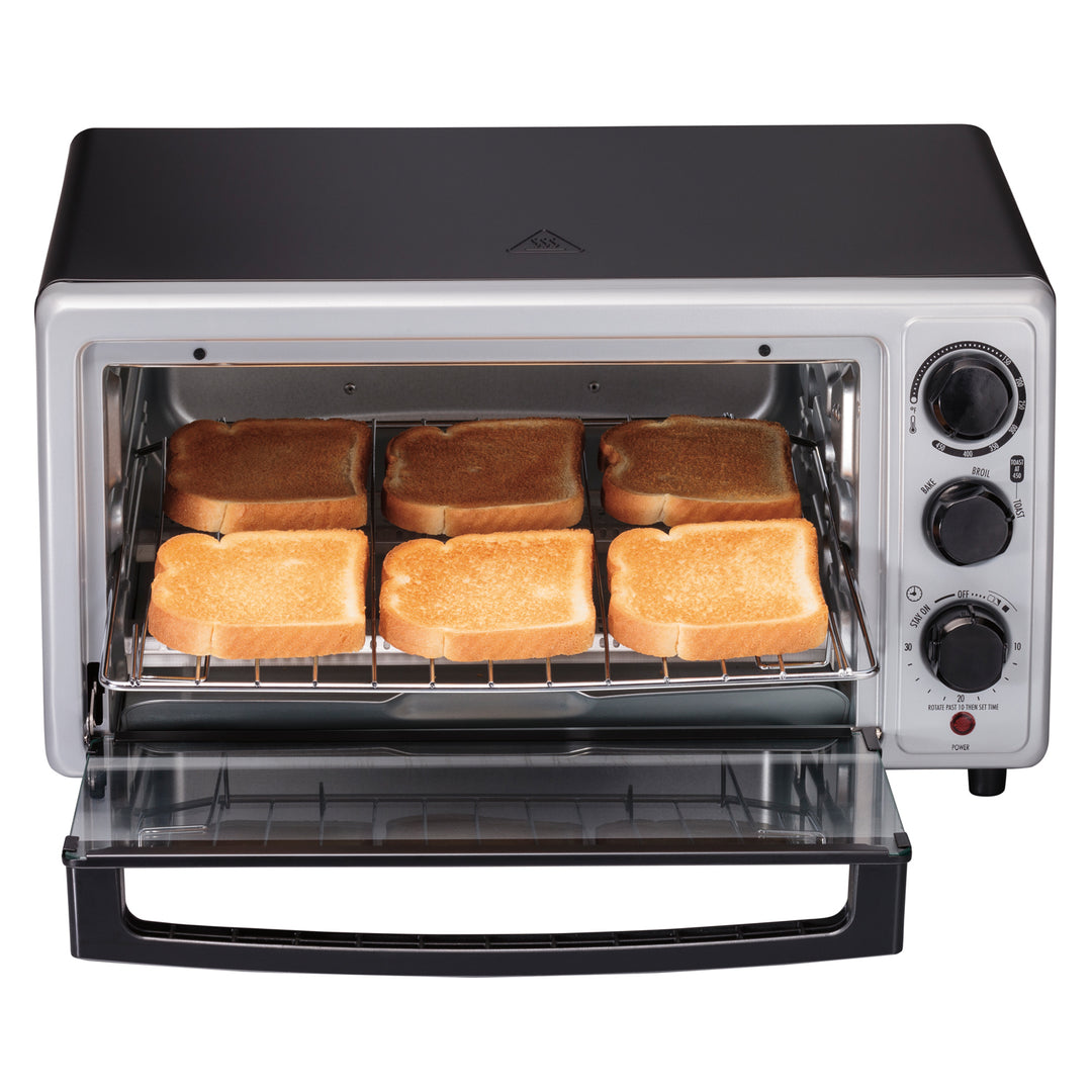 Hamilton Beach Proctor Silex 6 Slice Capacity Countertop Toaster Oven, Silver