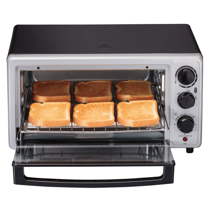 Hamilton Beach Proctor Silex 6 Slice Capacity Countertop Toaster Oven, Silver