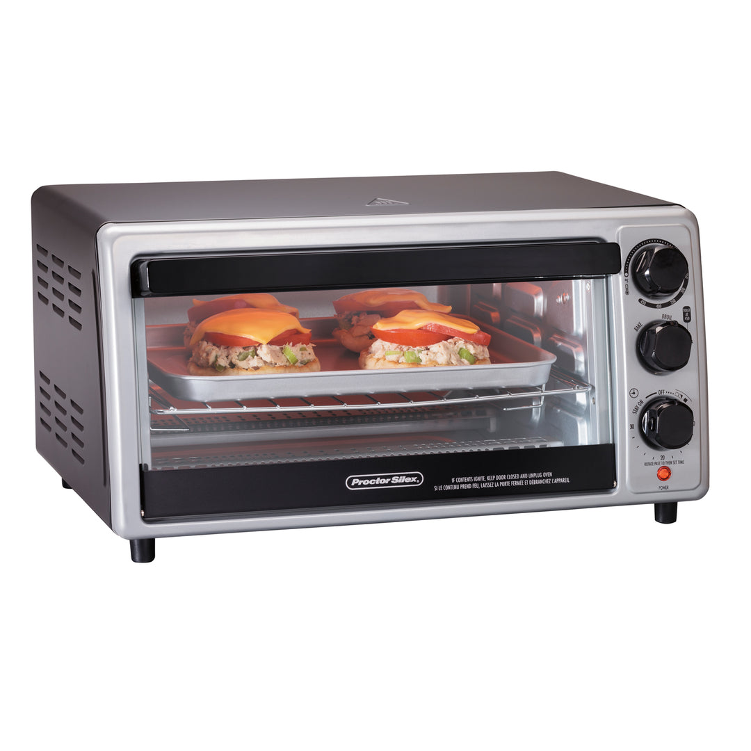 Hamilton Beach Proctor Silex 6 Slice Capacity Countertop Toaster Oven, Silver