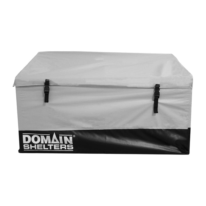 Domain Shelters 117 Gallon 4 x 2 Foot Outdoor Patio Storage Deck Box, Gray/Black