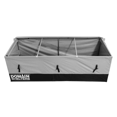 Domain Shelters 176 Gal 6'x2'ft Patio Storage Deck Box, Gray/Black (Open Box)