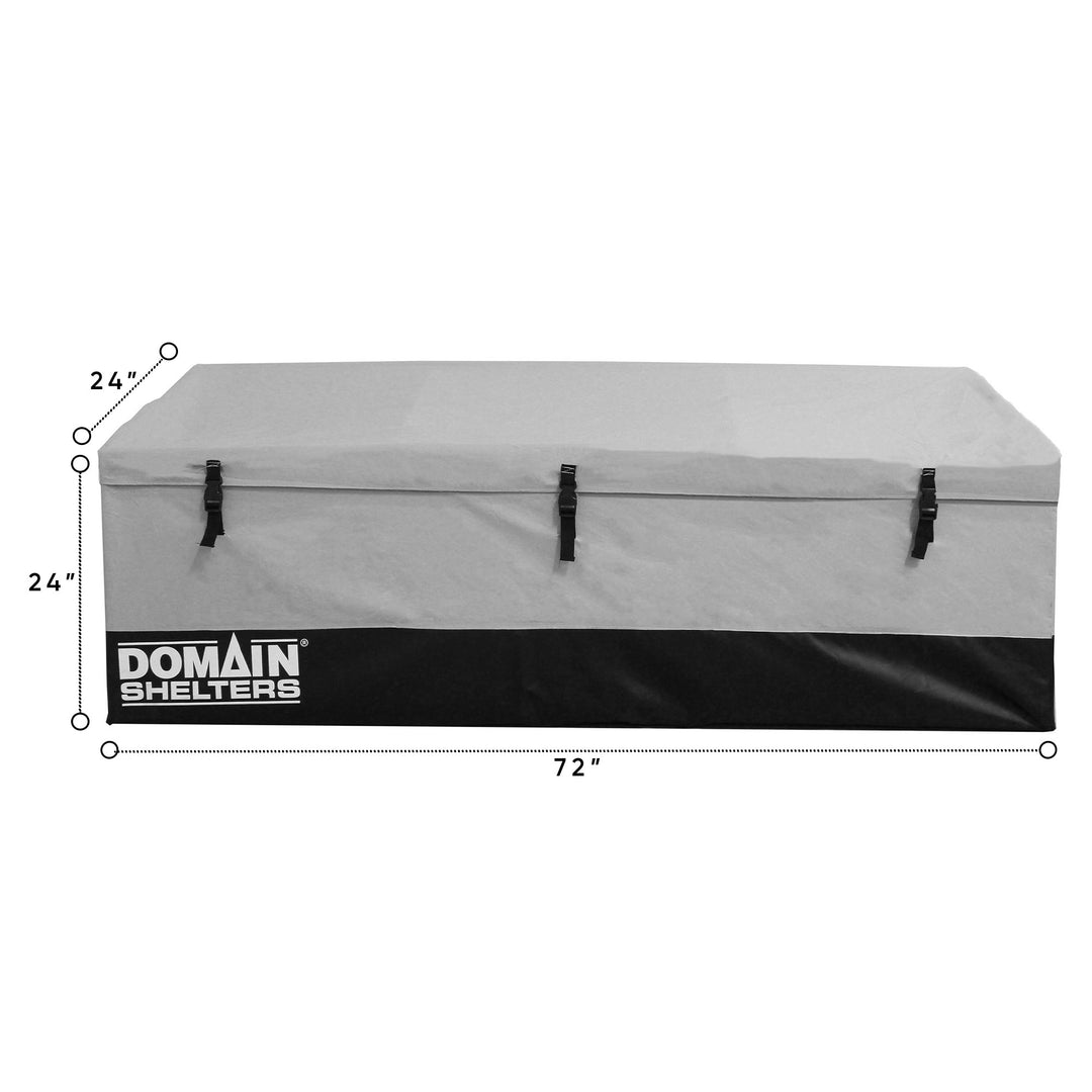 Domain Shelters 176 Gallon 6 x 2 Foot Outdoor Patio Storage Deck Box, Gray/Black