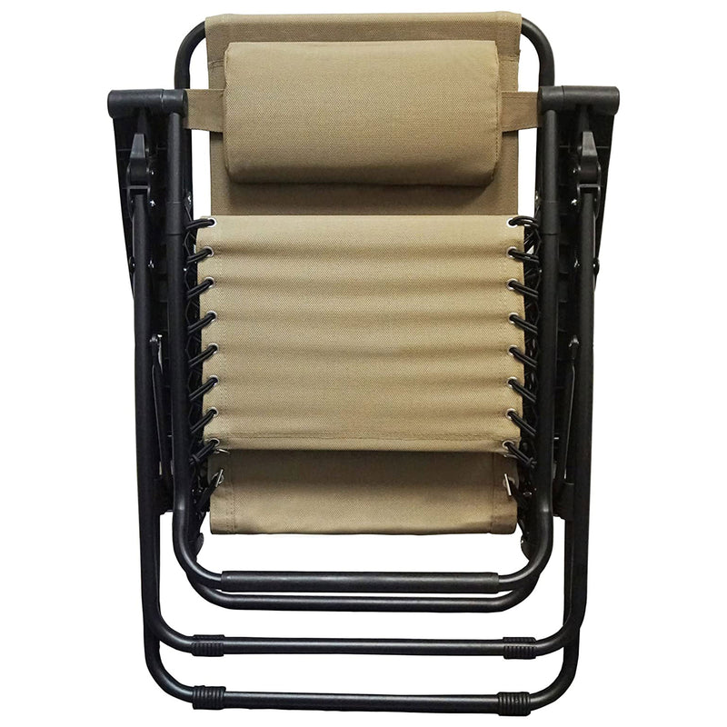 Caravan Sports Zero Gravity Folding Camping Patio Lounge Chair, Beige (Used)