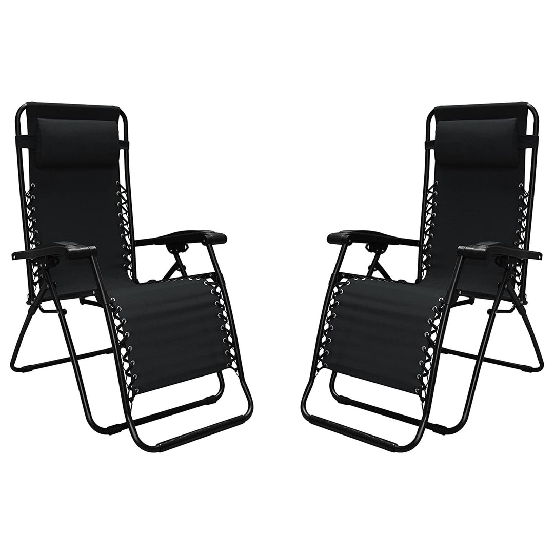 Caravan Sports Zero Gravity Outdoor Folding Patio Lounge Chair, Pair (Open Box)