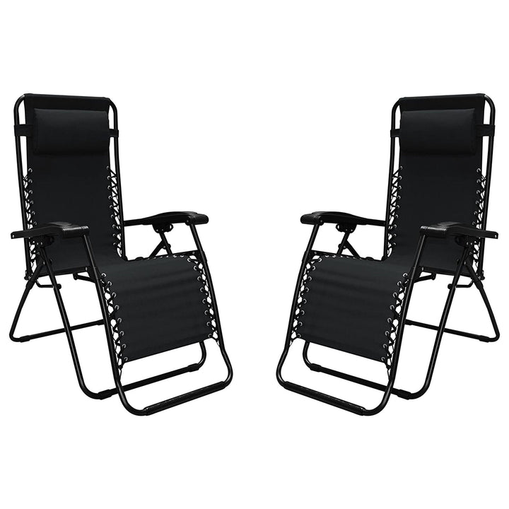 Caravan Sports Zero Gravity Outdoor Folding Patio Lounge Chair, Pair (Open Box)